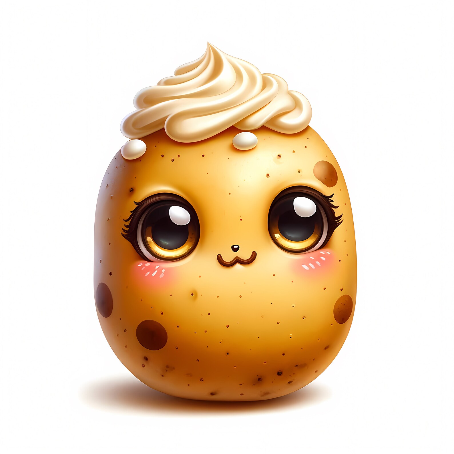 Cute Potato Clipart Bundle – Kawaii Food Art, Commercial Use (digital ...