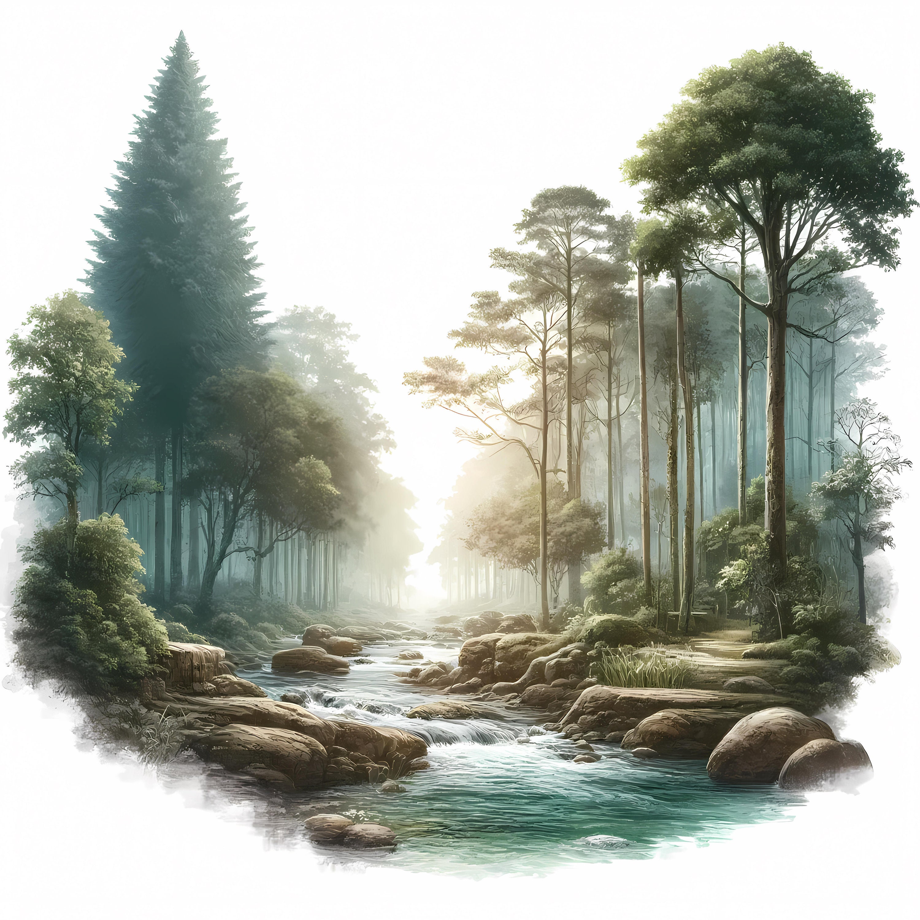 Forest Clipart 12 High-quality Jpgs Enchanting Forest Clipart Bundle ...