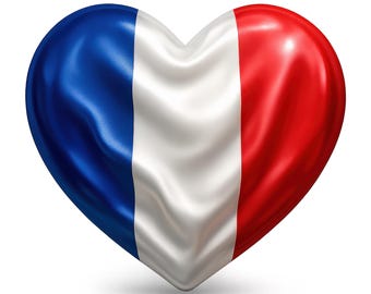 French Flag Heart Clipart, French Pride Graphic (Digital Download)