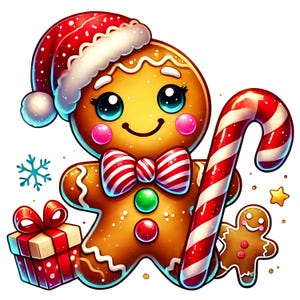 Netter Lebkuchen Mann Clipart | 11 hochwertige JPGs | Entzückender Lebkuchen Mann Clipart Bundle | Urlaub Dekor | Drucksachen | Kommerzielle Nutzung