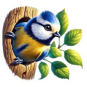Mésange bleue des cliparts | 12 fichiers JPG de haute qualité | Superbe lot de cliparts mésanges bleues | Art d'oiseau | Imprimables | Art mural | Utilisation commerciale