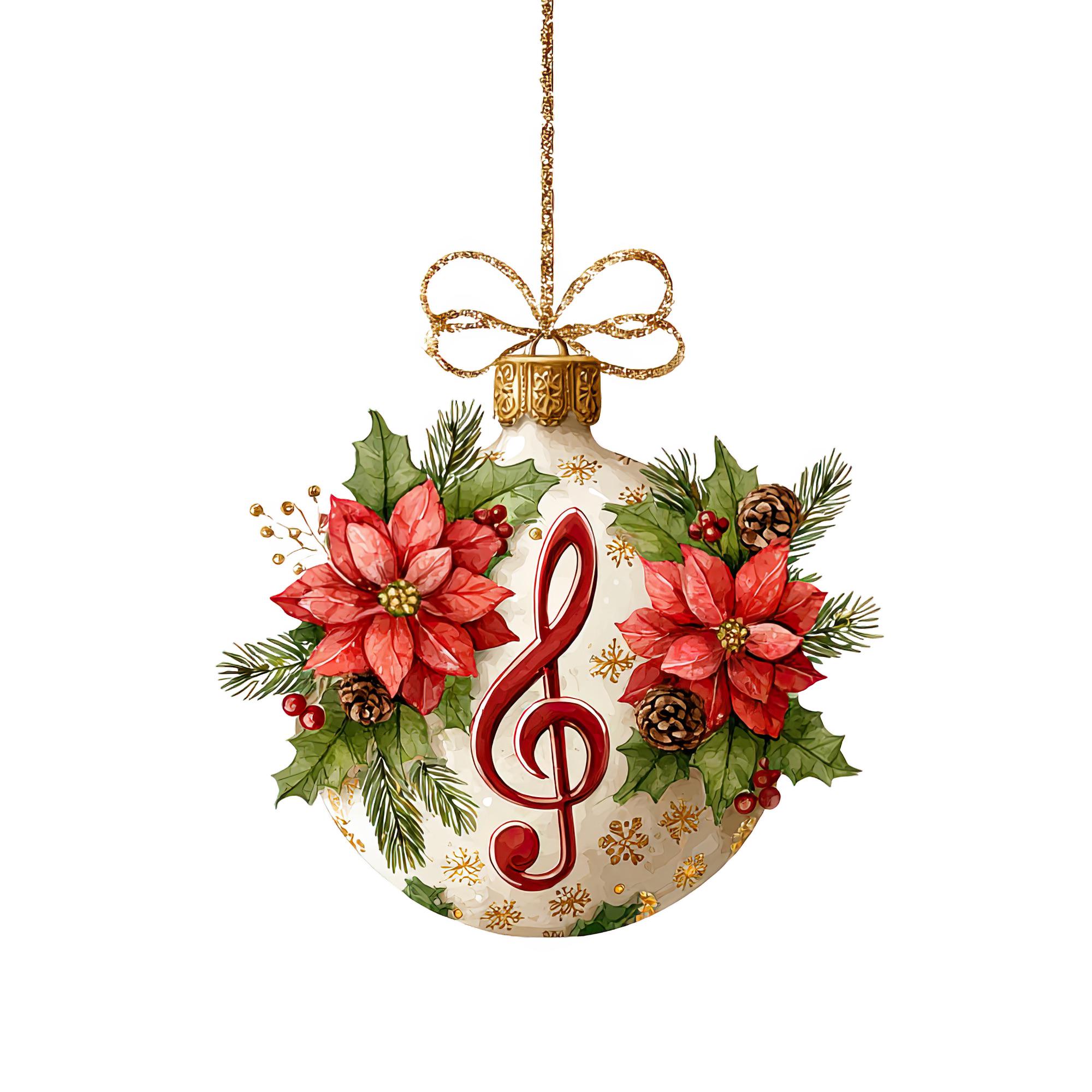 Christmas Ornaments Music Notes Clipart | Festive Musical Graphics ...