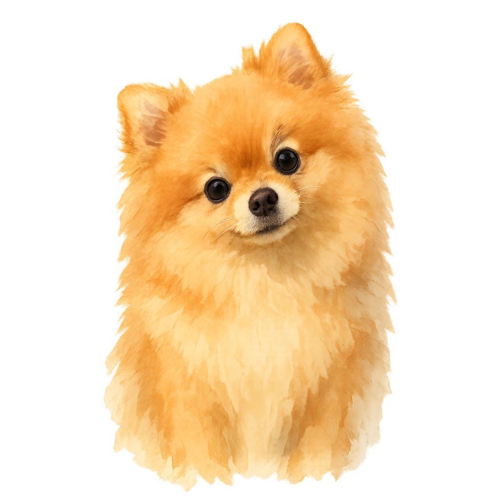 ポメラニアン クリップアート バンドル、水彩画 ポメラニアン PNG、犬