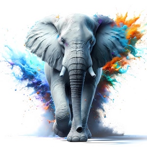 3D-olifant-clipart | 10 hoogwaardige JPG's | Majestueuze 3D-olifant clipartbundel | Kunst aan de muur | Natuurkunst | Afdrukbare items | Commercieel gebruik