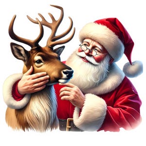 Santa Clipart | 15 High-Quality JPGs | Festive Santa Christmas Clipart Bundle | Holiday Santa Art | Wall Art | Printables | Commercial Use