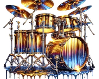 Drum Set Clipart | Music Graphics (Digital Download) 10 PNG/JPG