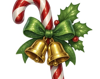 10 Candy Cane PNG Clipart: Christmas Holiday Design (Digital Download)