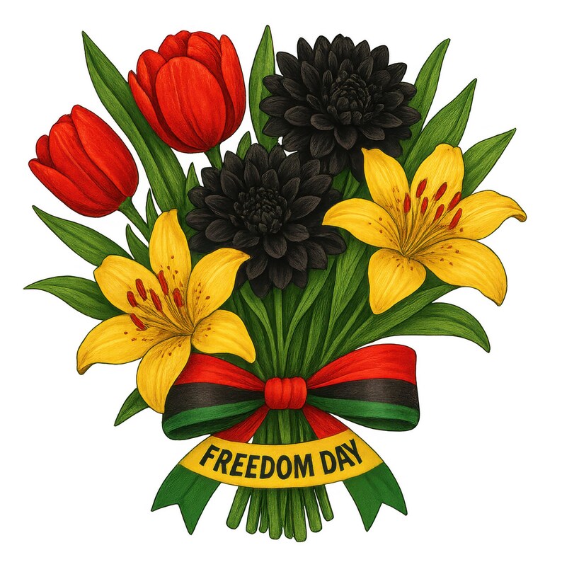 Juneteenth Floral Clipart, Black History Bundle (digital Download) 12 ...