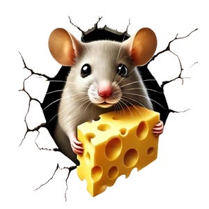 Muisclipart | 12 hoogwaardige JPG's |  Grappige muis in gat clipartbundel | Schattige muis | Wanddecoratie | Afdrukbare items | Commercieel gebruik
