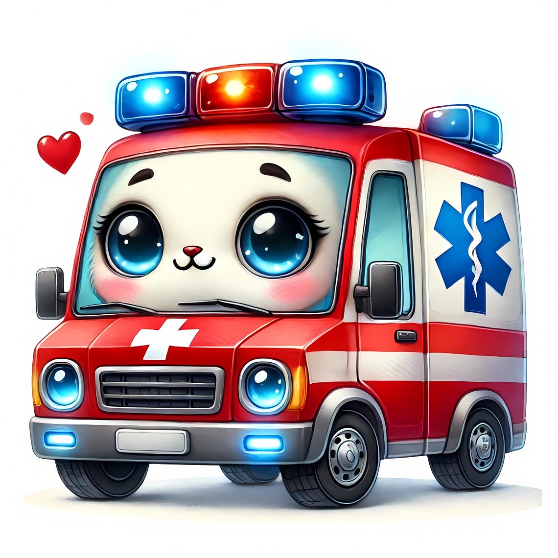 Cute Ambulance Clipart | Children's Health Art (digital Download) - Etsy