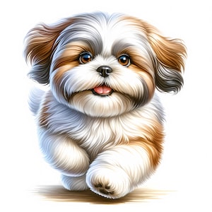 Shih Tzu Hund Clipart | 12 hochwertige JPGs | Entzückende Shih Tzu Clipart Bundle | Wandkunst | Papierbasteln | Digitaler Download | Kommerzielle Nutzung
