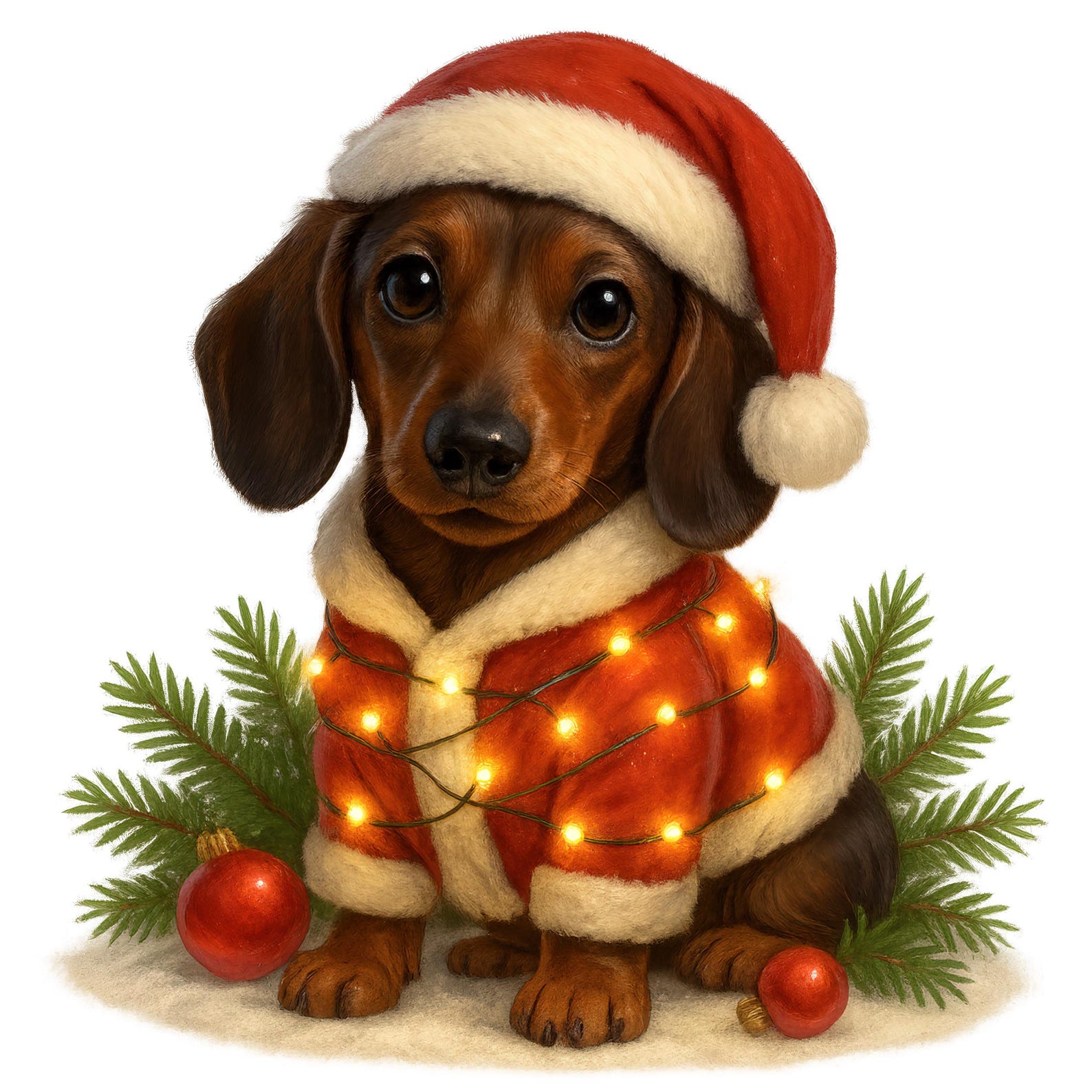 Christmas Dachshund Clipart Bundle: Holiday Wiener Dog PNG (instant ...