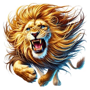 12 PNG/JPG / Clipart leone arrabbiato / Pacchetto clipart leone feroce / Arte della fauna selvatica / Arte bestia ruggente / Materiali stampabili / Uso commerciale
