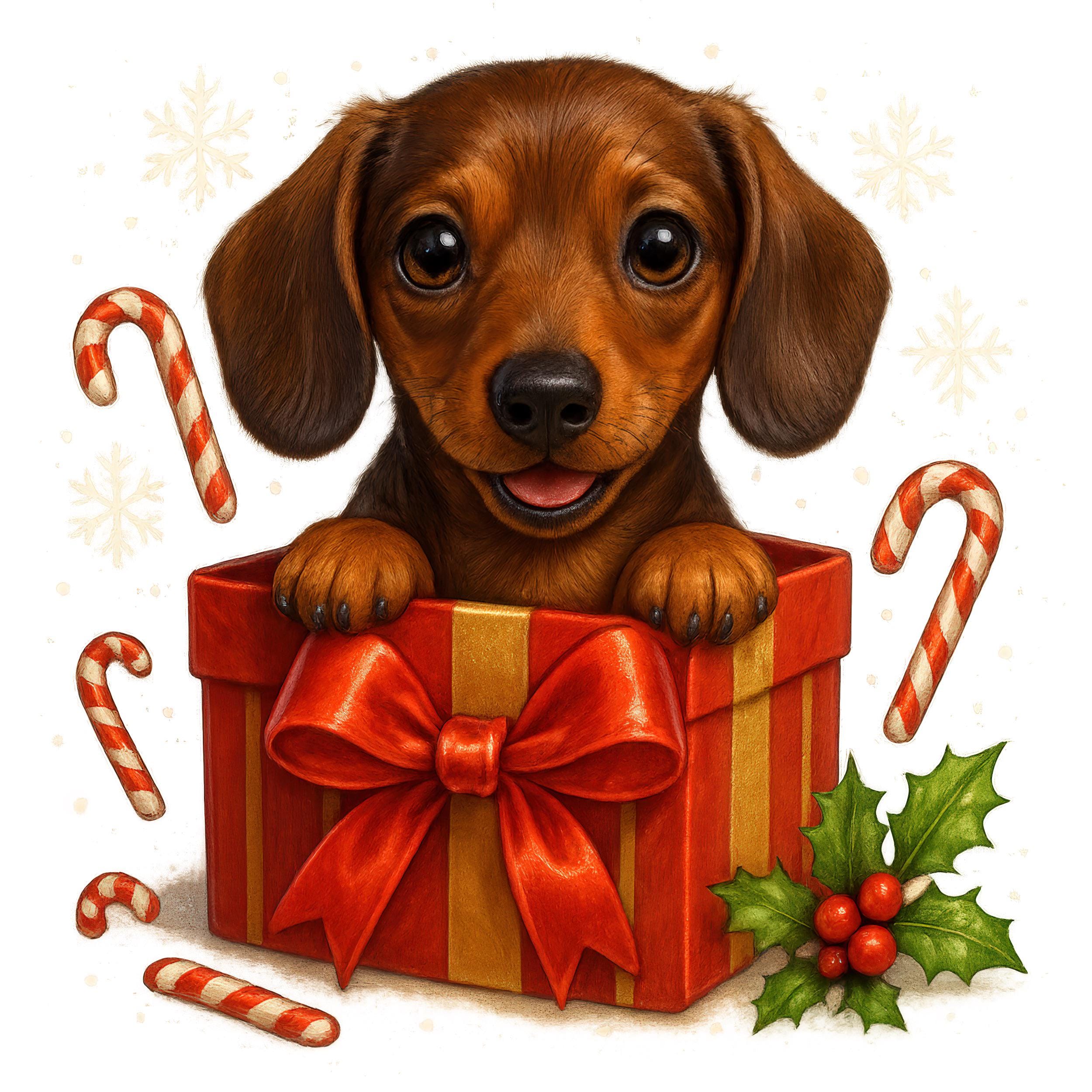 Christmas Dachshund Clipart Bundle: Holiday Wiener Dog PNG (instant ...