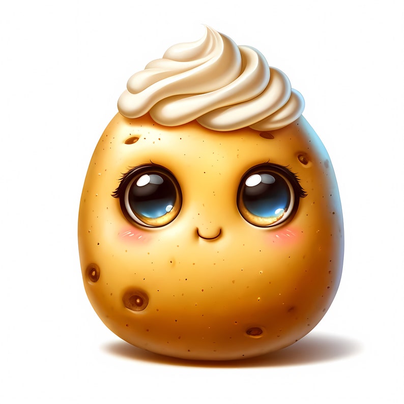 Cute Potato Clipart Bundle – Kawaii Food Art, Commercial Use (digital ...