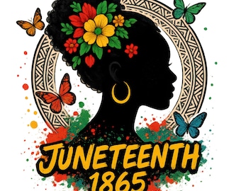 Moño Afro Desordenado de Juneteenth PNG: Paquete de Imágenes de Chica Negra (Descarga Digital, Juego de 10)