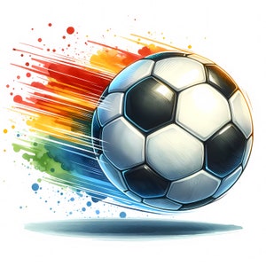 Fußball Clipart - 10 hochwertige JPGs - Fußball Clipart Bundle - Digitaler Download - Wandkunst - Sport - Papierhandwerk - Kommerzielle Nutzung