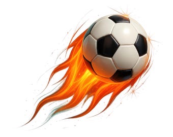 Paquete de imágenes prediseñadas de balones de fútbol: gráficos deportivos dinámicos (13 unidades) (descarga digital)