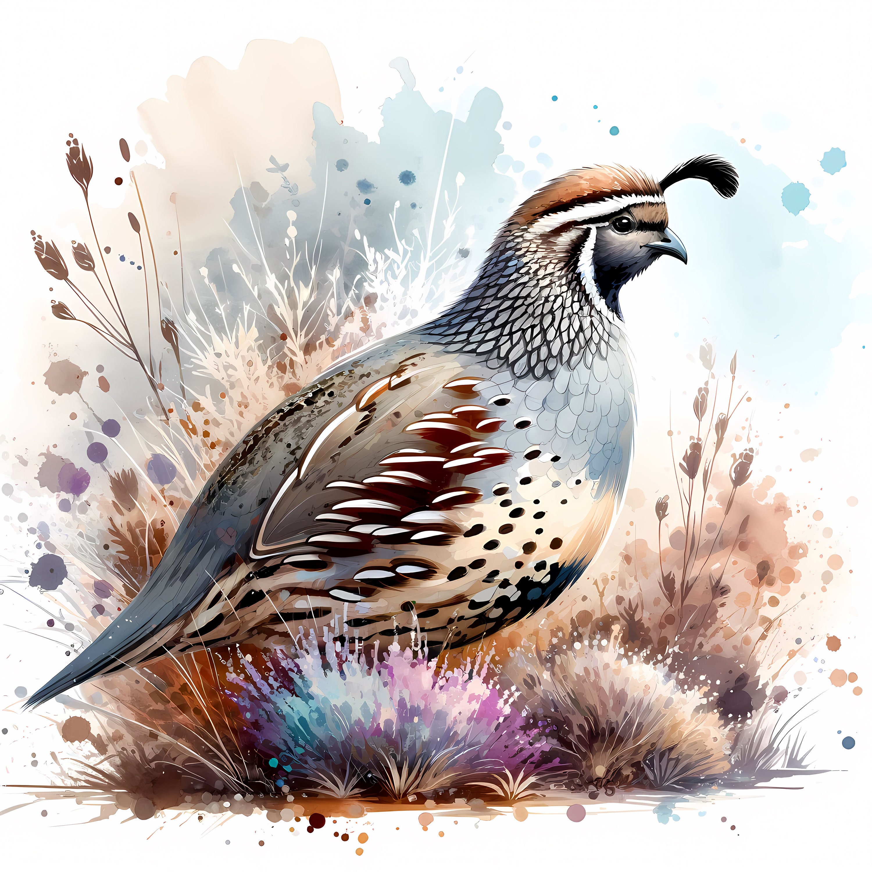 Quail Digital Rts Quail Bird Watercolor Clipart – 10 Jpgs (digital Download - Etsy