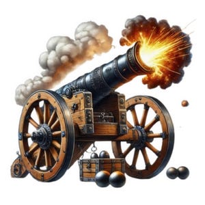 10 PNG | Cannon Clipart | Vintage Cannon Clipart Bundle | Historical Art | Retro cannon Art | Printables | Commercial Use.