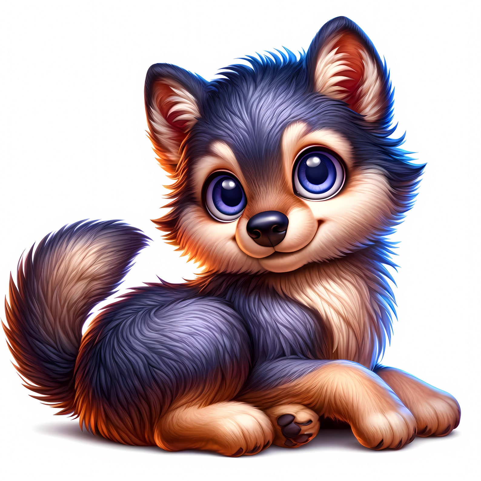 Cute Wolf Clipart Bundle | Nursery Wildlife Art (JPG Digital Download ...
