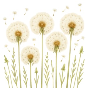 Dandelion Clipart, Pastel Dandelion Bundle PNG, Dandelion Border, Paper Craft, Sublimation Design, Watercolor Clipart, Junk Journals, 10 PNG