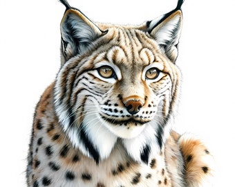 Lynx Clipart Bundle | Wildlife Art Printables (Digital Download) Set of 12 JPGs