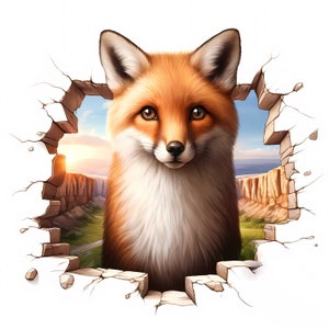Clipart renard | 12 fichiers JPG de haute qualité | Lot de cliparts 3D renard fantaisiste | Art mural | Art de la créature de la forêt | Imprimables | Utilisation commerciale