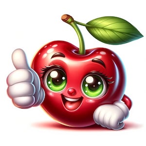 Cute Cherry Clipart Bundle - 10 High-Quality JPGs - Charming Cherry - Kawaii Cherries - Cute Food Art - Printables - Commercial Use