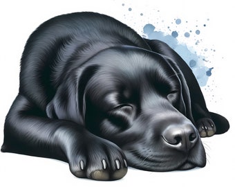 Schwarzer Labrador Clipart | Entzückender Hund Kunst (Digitaler Download)