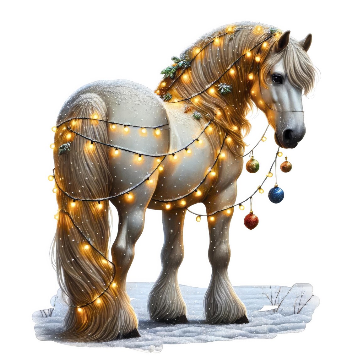 Christmas Horse Clipart Bundle: Festive Holiday Horses (digital ...