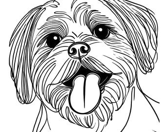 Shih Tzu Line Art Design | Svg Png Dxf Eps Pdf Vector Graphic Cut File ...