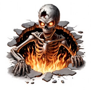 Skelett 3D Clipart | 12 hochwertige JPGs | Schreckliches Skelett Clipart Bundle | Horror-Kunst | Halloween Kunst | Drucksachen | Kommerzielle Nutzung