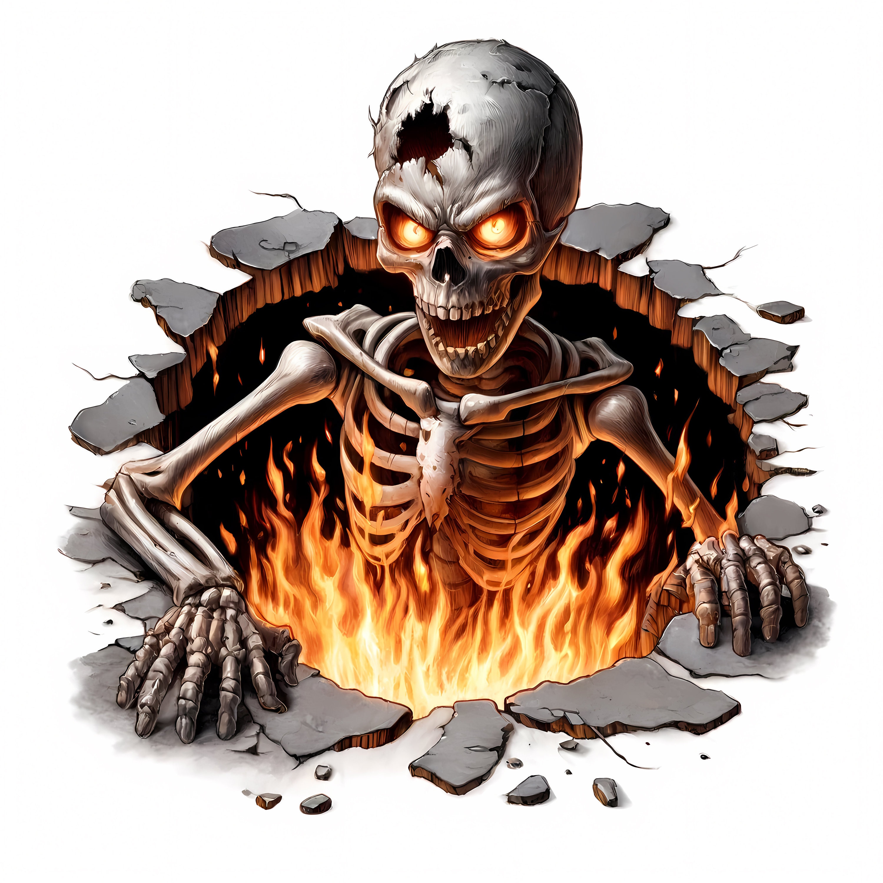 3D Skeleton Clipart | 12 High-Quality JPGs | Terrifying Skeleton Clipart Bundle | Horror Art | Halloween Art | Printables | Commercial Use