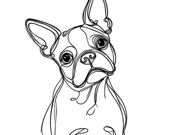 10 Boston Terrier SVG Clipart Bundle: Minimalist Dog Art (Digital Download)
