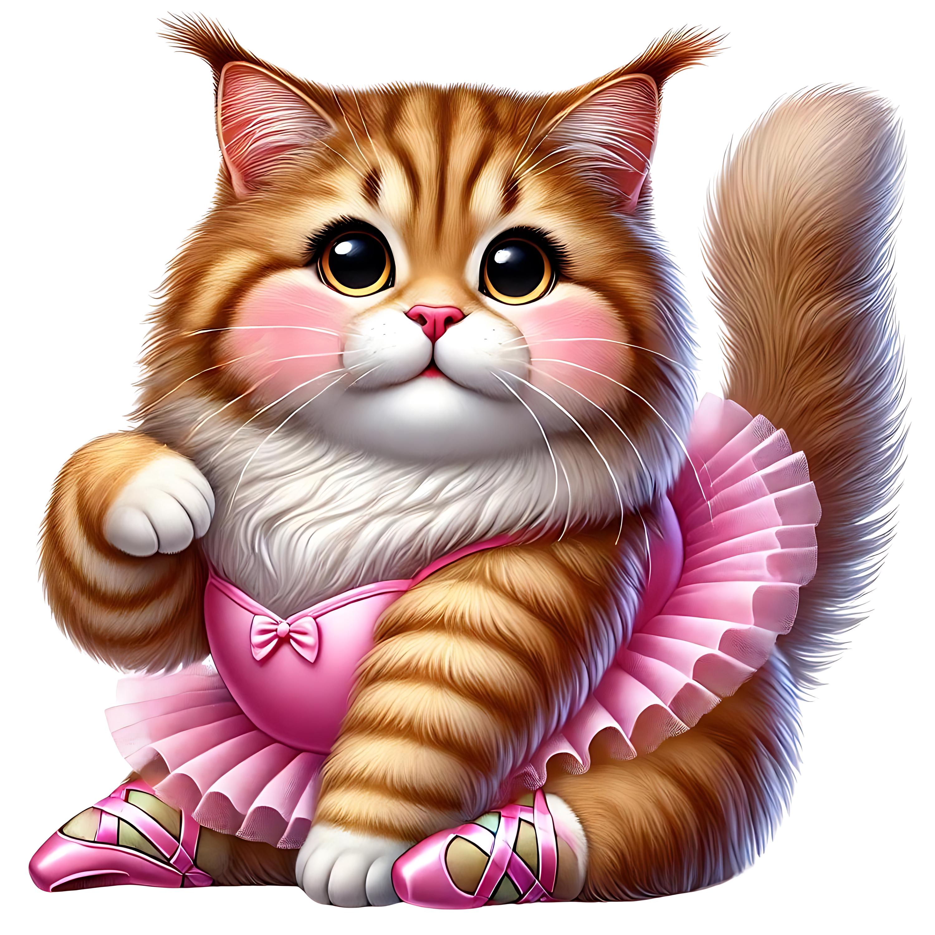 Ballet Cat Clipart: Dancing Kitten Art, Ballerina Graphics (digital ...