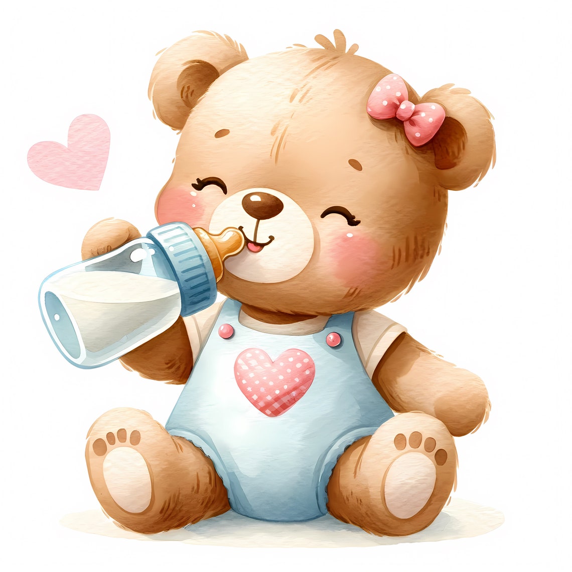 Teddy Bear With Baby Bottle Clipart 15 High-quality Jpgs Baby Shower