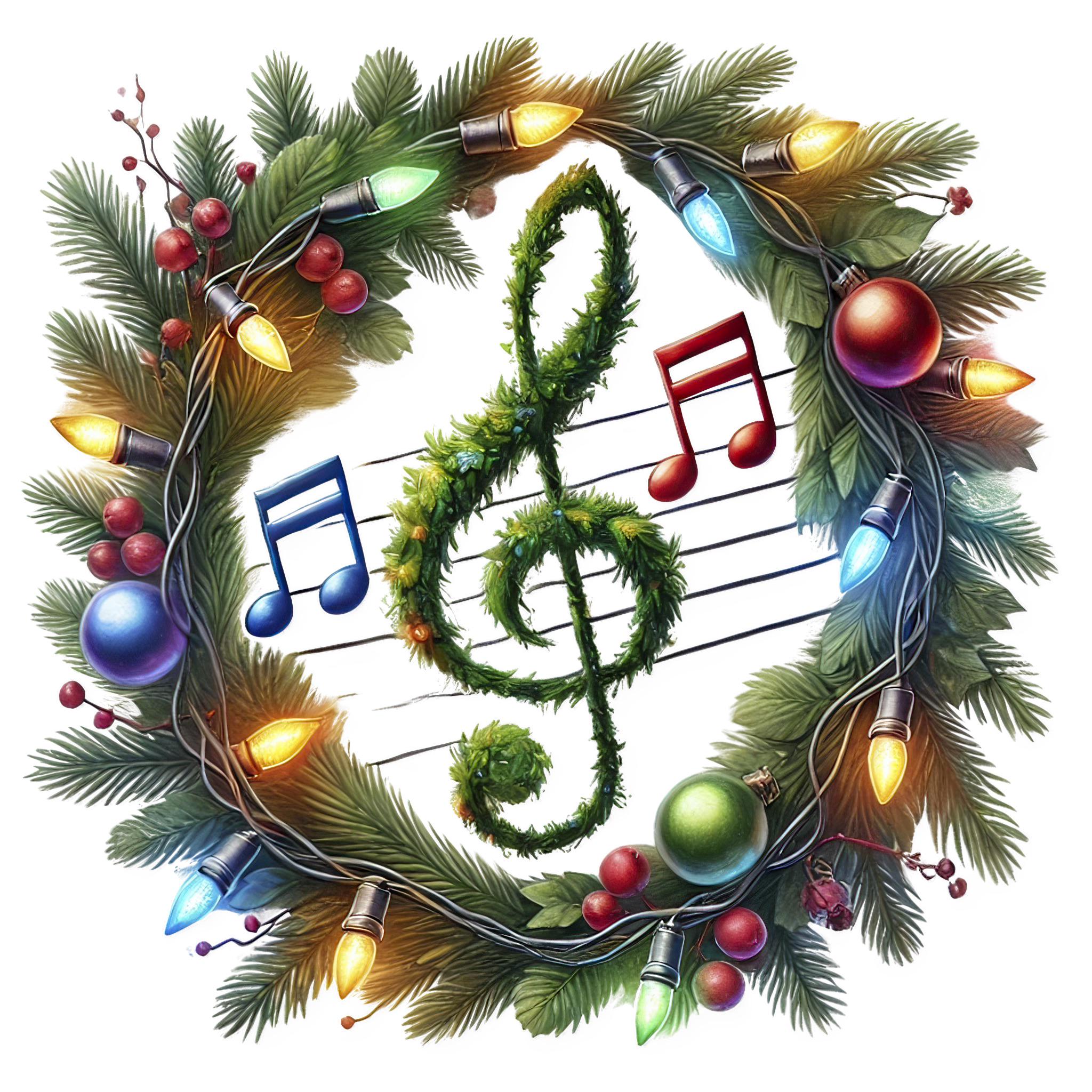 Music Note Clipart | 12 High-Quality PNGs | Festive Music Notes PNG | Musical Art | Treble clef | Holiday Music Symbol Art | Commercial Use