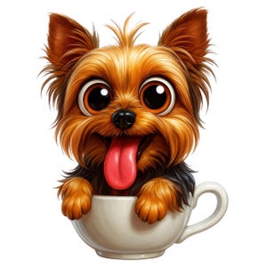 Yorkshire Terrier Clipart, Funny Yorkshire Terrier Bundle, Adorable Yorkie Printables, Instant Digital Download, Commercial Use, Set of 11