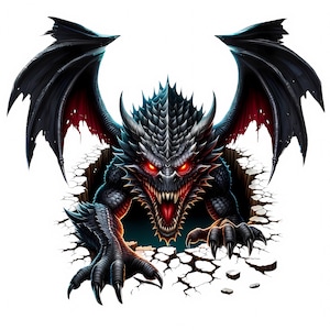 Majestic Dragon Clipart | 12 High-Quality JPGs | Fierce Dragon Clipart Bundle | Dragon Fire Art | Fantasy Art | Printables | Commercial Use