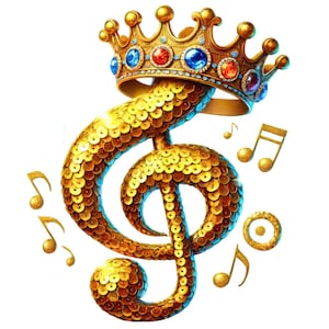 Music Note Clipart | 12 High-Quality PNGs | Glitter Sequin Musical Note Clipart Bundle, Music Art, Music Symbol, Printables, Commercial Use