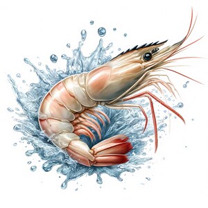 Shrimp Clipart: Seafood Art Prints, Coastal Decor (Digital Download, Commercial Use) 11 JPG image 8