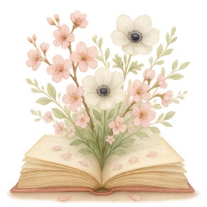 10 oude bloemenboeken clipart png, elegante boeken met bloemen bundel, open boek bloemen, digitale download, papier ambacht, hoge kwaliteit png