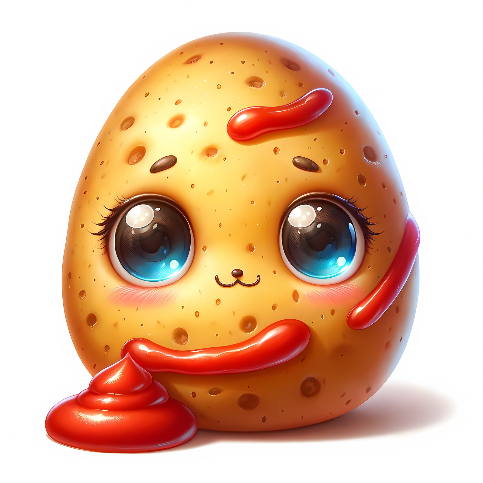 Cute Potato Clipart Bundle – Kawaii Food Art, Commercial Use (digital ...