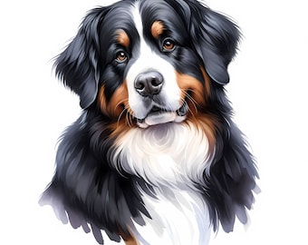 Bernese Mountain Dog - 10 High Quality JPGs - Digital Download - Card Making, Clip Art, Digital Paper Craft, Commercial License