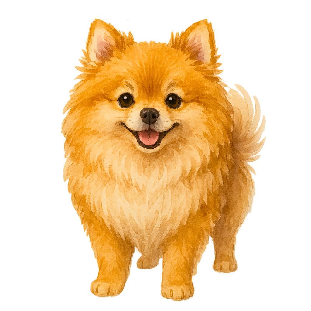 ポメラニアン クリップアート バンドル、水彩画 ポメラニアン PNG、犬