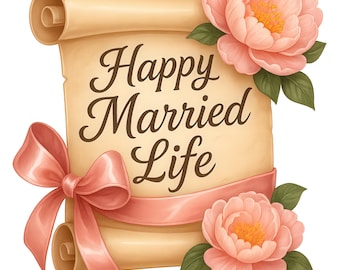 Happy Marriage Day Clipart: Wedding Celebration PNGs (Commercial Use, Digital Download, Set of 13