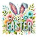 10 Floral Happy Easter Clipart: Glitter Easter Eggs (PNG, Digital ...