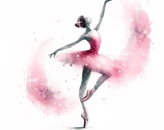 12 Clipart di ballerine: pacchetto JPG di ballerine di danza