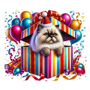 Weihnachts Katze Clipart | 10 hochwertige PNGs | Festliches Weihnachtskatzen Bündel | Kätzchen Kunst | Feiertage Dekor | Drucksachen | Kommerzielle Nutzung